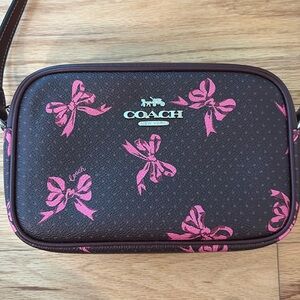 Coach Mini Jamie Camera Bag In Signature Canvas With Bow Print